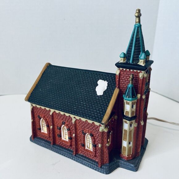 Dickens Village Collectible Porcelain Church Lighted Original Box Tested - Picture 7 of 14